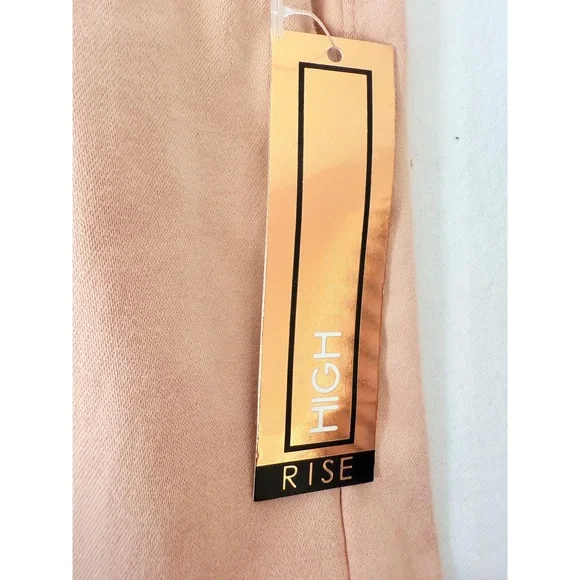 NWT One 5 One Womens Pink Crop Cuffed High Rise Straight Leg Pants 12 - Picture 7 of 11